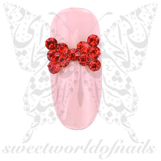 3D Red Bow Nail Decoration Charms / 2pcs