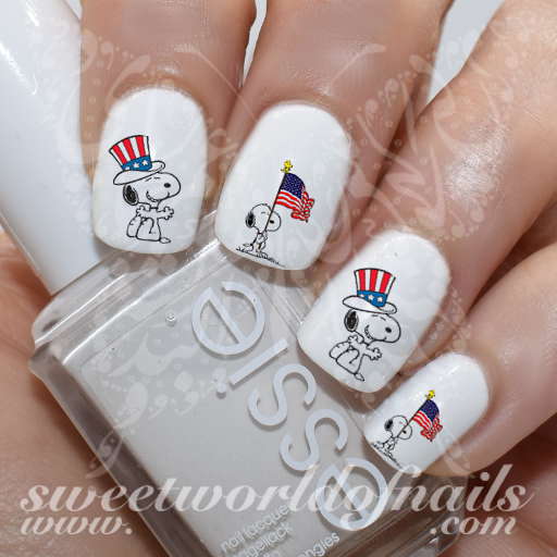4th Of July Nail Art Patriotic Waving American Flag Decals