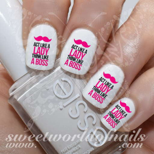 Act like a lady think like a boss Nail Art Nail Water Decals Transfers Wraps