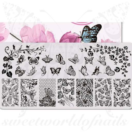 Butterfly Nail Art Stamping Plate