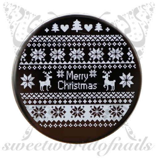 Christmas Nail Art Stamping Plate Pattern Reindeer Template