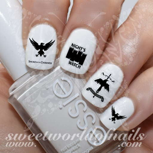 Game of Thrones Nail Art Night's Watch Nail Water Decals