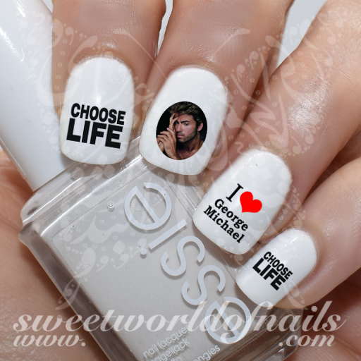 George Michael Nail Art Water Decals