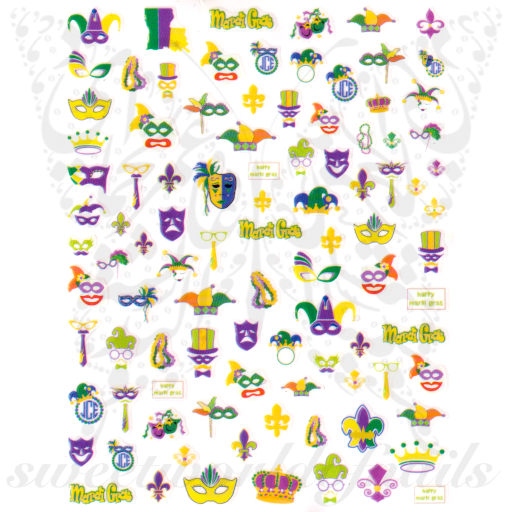 Mardi Gras Carnival Nail Art Stickers