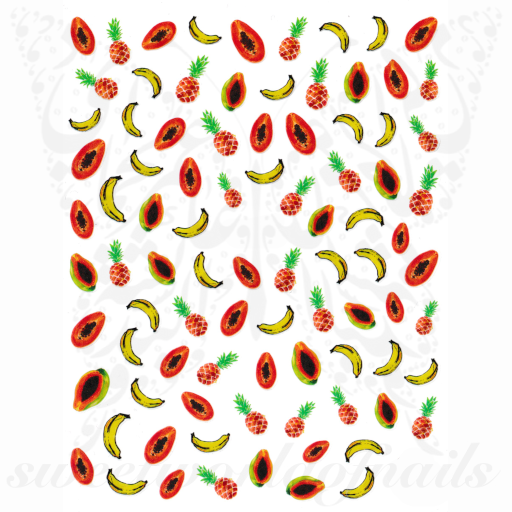 Papaya Nails Banana Pineapple Nail Stickers