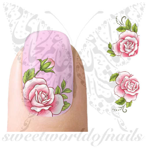 Pink Flower Nail Art Flowers Nail Water Decals Water Slides