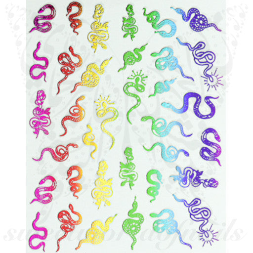 Rainbow Snake Nail Art Nail Stickers