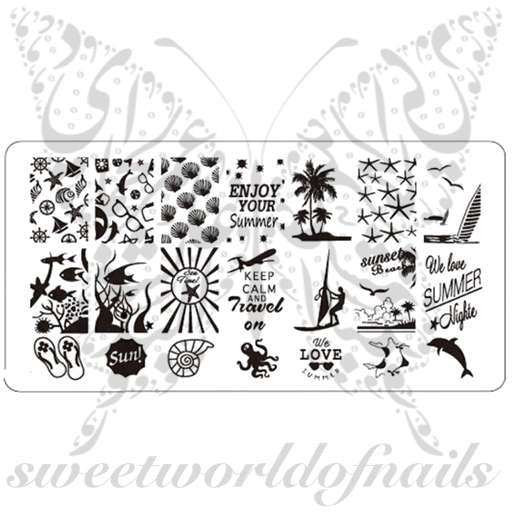 Summer Nail Art Stamping Plate Collection