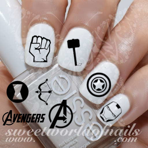 Avengers Nails Marvel Nail Art Nail Water Decals 