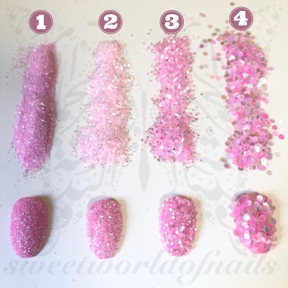 Pink Hexagon Nail Art Glitter Dust Powder Decoration