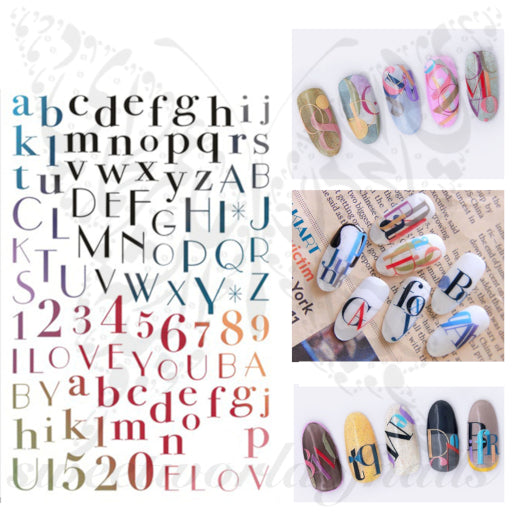 Letters Numbers Nail Art Stickers