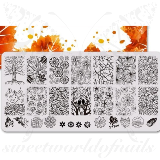 Autumn Leaves Nail Art Stamping Plate