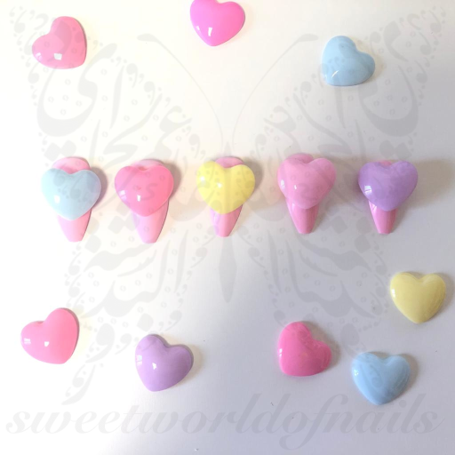 Candy Heart Resin 3D Nail Art