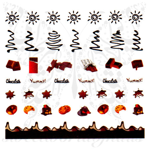 Chocolate Nail Art Water Decals