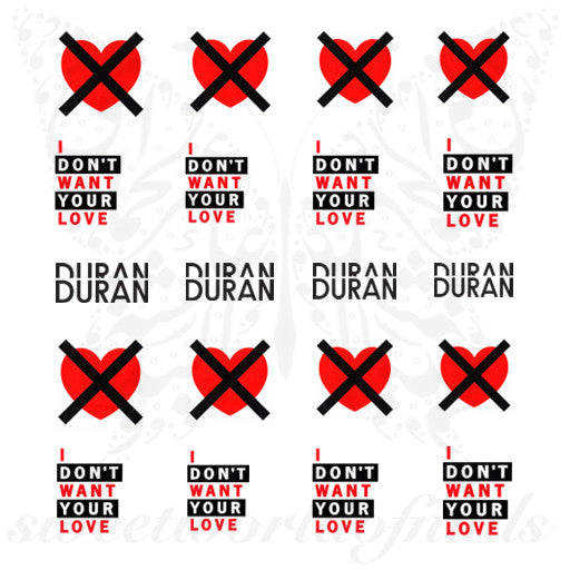 Duran Duran I Dont want Your Love Nail Art Water Decals
