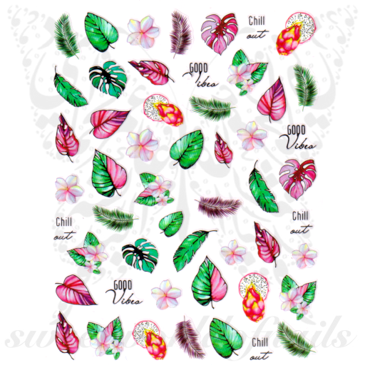 Leaves Summer Nail Art Stickers