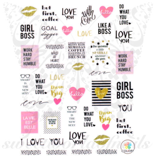 Girl Boss Nail Art Stickers