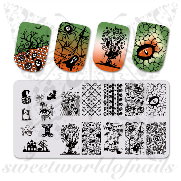 Halloween Nails Stamping Plate Scary Eye