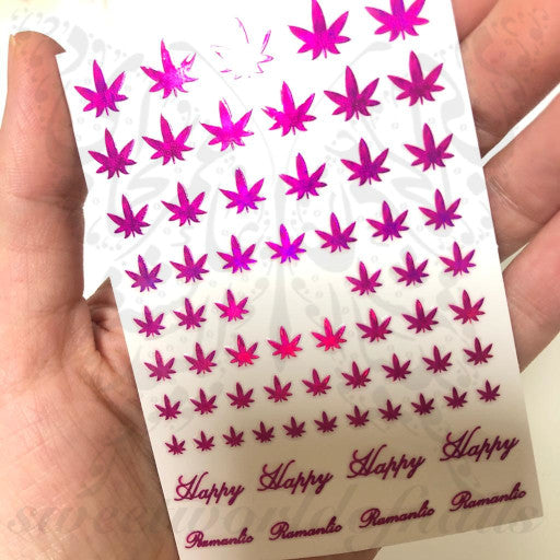 Weed Leaf Nail Art Nail Stickers