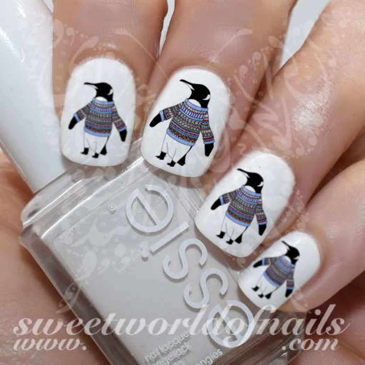 Christmas Nails Penguin Water Decals