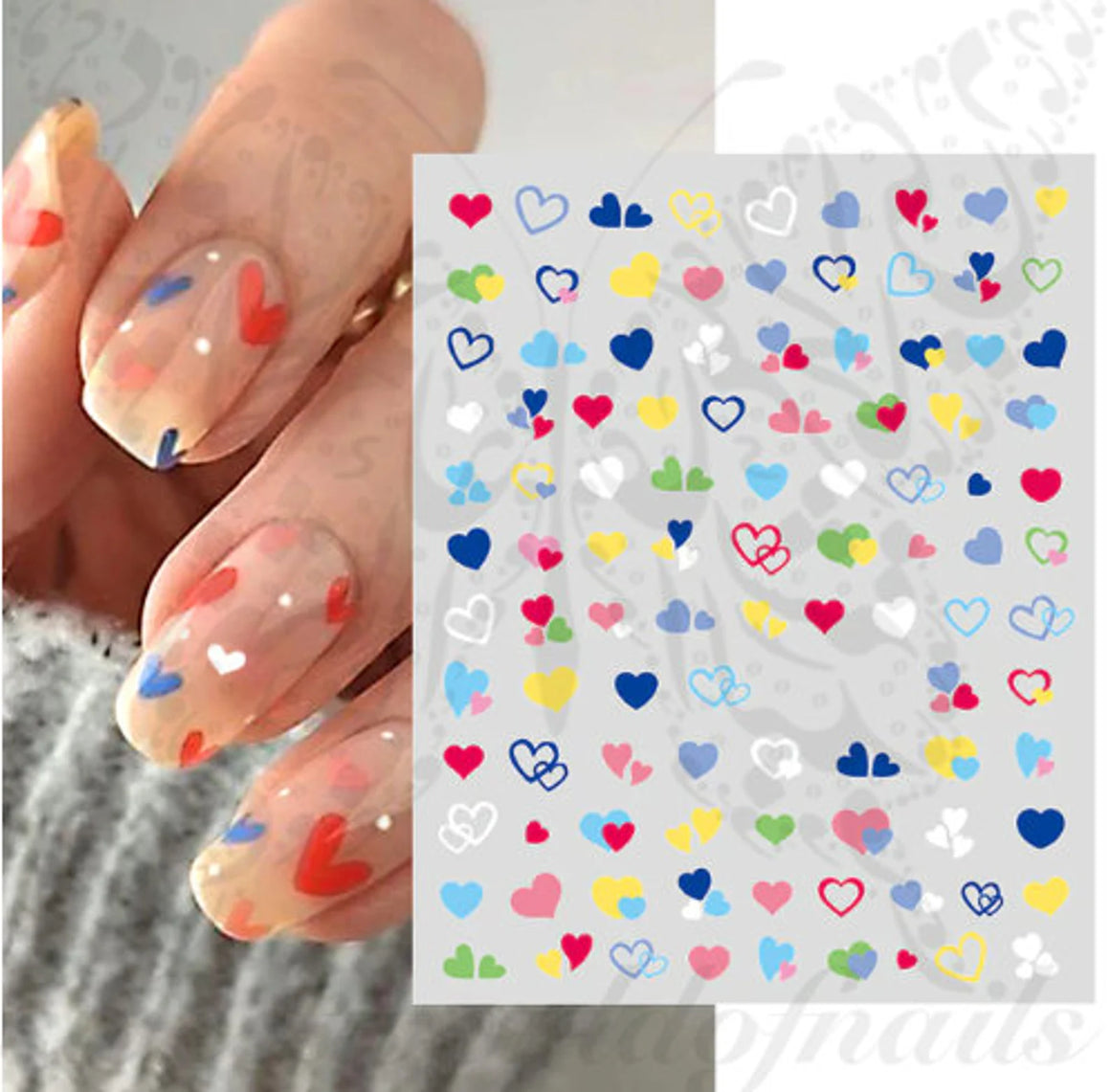 Valentines day Nails Mini Hearts Nail Stickers