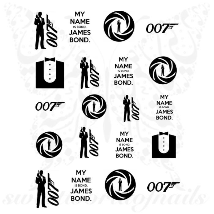 James Bond Nails 007 Water Decals
