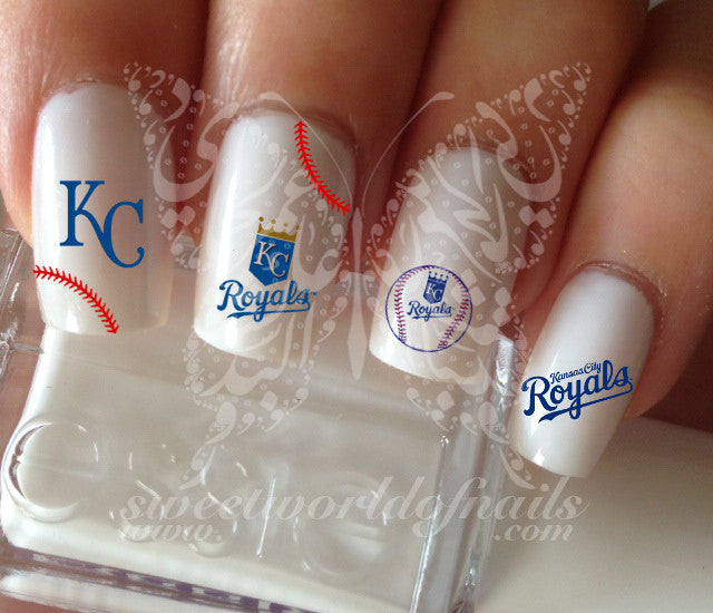 Kansas City Royals Baseball Nail Art Water Decals Nail Transfers Wraps