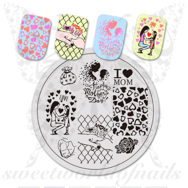 Mother´s Day Nail Art Mom Love Nail Stamping Plate