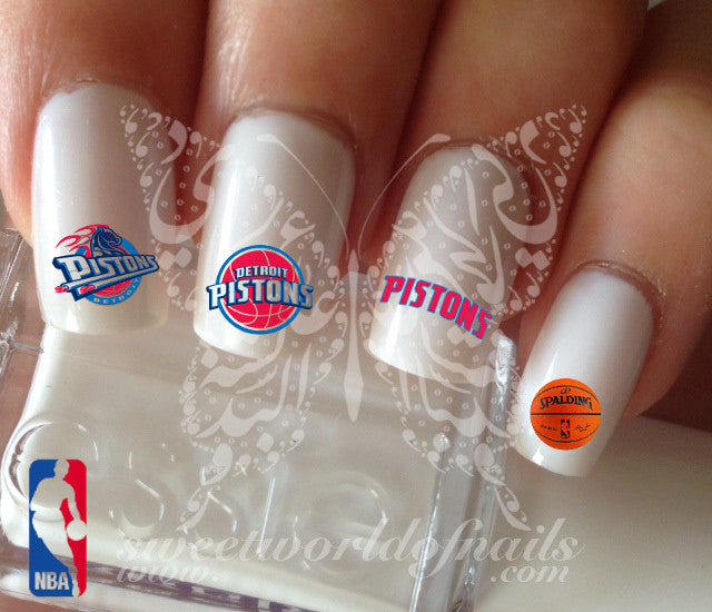 Detroit Pistons NBA Basketball Nail Art Water Decals Nail Transfers Wraps