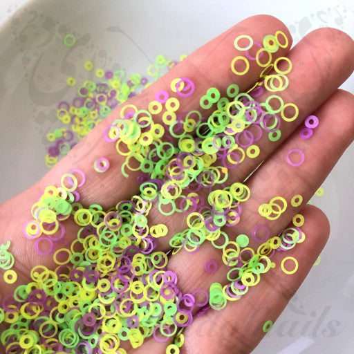 Green Purple Round Confetti Nail Glitter