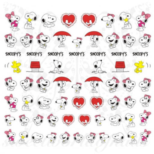 Snoopy Love Nail Art Water Decals
