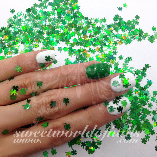 Saint Patrick's Day Nail Art Green Shamrock Leaf Decoration