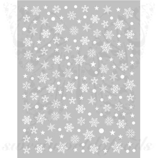 Christmas Nail Art White Snowflakes Nail Water Decals