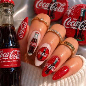 Coca Cola Nails, World Cup Football Water Decals