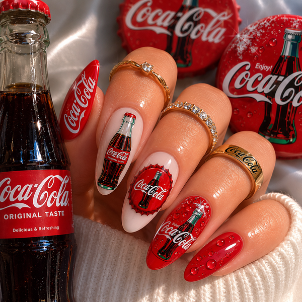 Coca Cola Nails, World Cup Football Water Decals