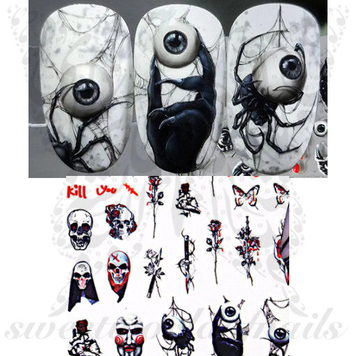 Skull Nail Art Stickers Halloween Sticker Decals, Self Adhesive 3D Supplies  Scar Pumpkin Snake Eye Ghost Corpse Bride Designs for Women Girls Acrylic  Nails（8 Sheets） price in Saudi Arabia | Amazon Saudi