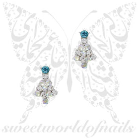 3D Christmas Nail Decoration Charms Blue White Christmas Tree/ 2pcs