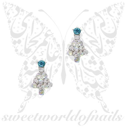 3D Christmas Nail Decoration Charms Blue White Christmas Tree/ 2pcs