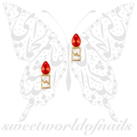 3D Christmas Nail Decoration Charms Candle / 2pcs