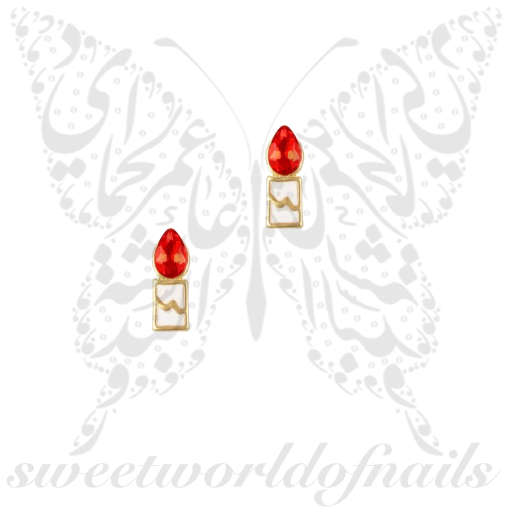 3D Christmas Nail Decoration Charms Candle / 2pcs