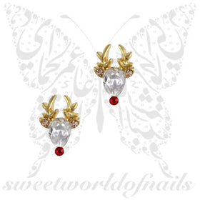 3D Christmas Reindeer Nail Decoration Charms / 2pcs