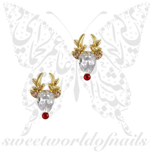 3D Christmas Reindeer Nail Decoration Charms / 2pcs