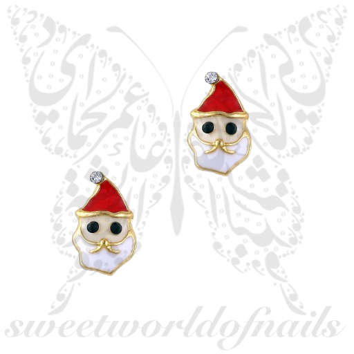 3D Christmas Nail Decoration Charms Santa Face / 2pcs