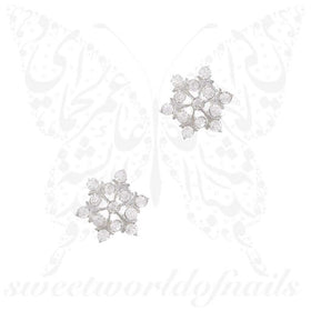 3D Christmas Nail Decoration Charms Silver Snowflakes / 2pcs