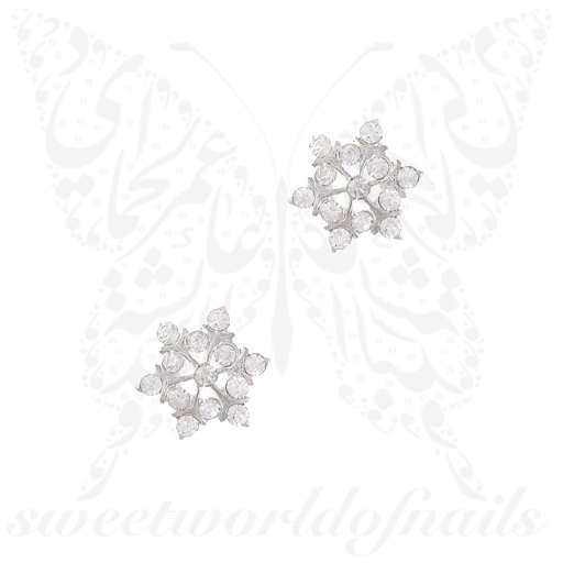 3D Christmas Nail Decoration Charms Silver Snowflakes / 2pcs
