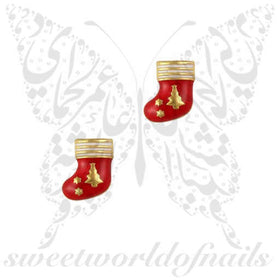 3D Christmas Nail Decoration Charms Socks / 2pcs