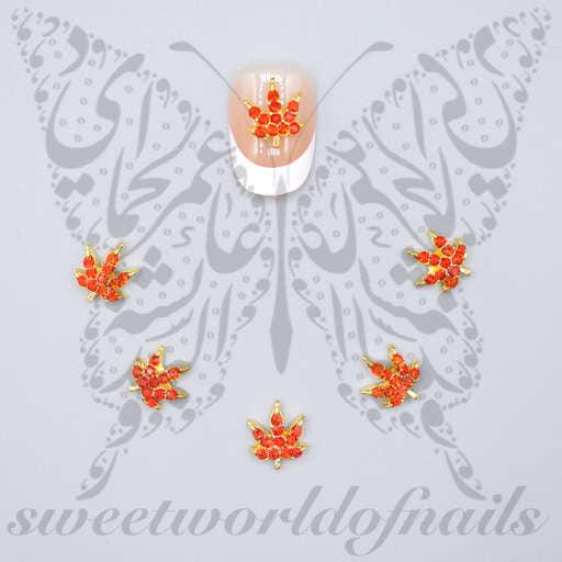 3D Maple Leaf Nail Rhinestones /pcs