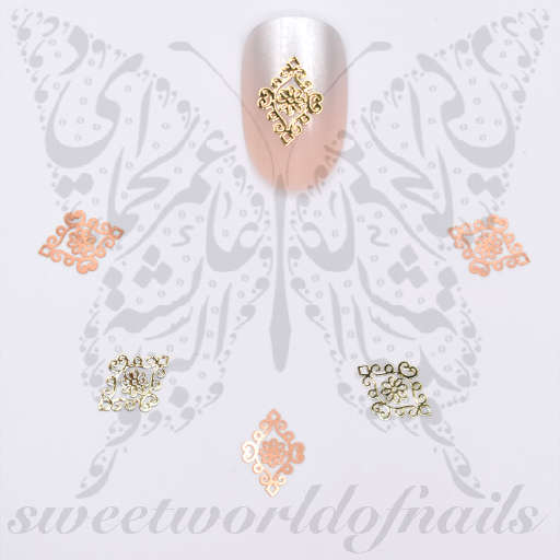 Flower Nails Gold Copper Thin Metallic Nail Charms