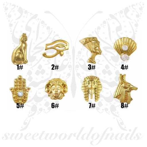 3d Egyptian pharaoh Cleopatra nail art charms