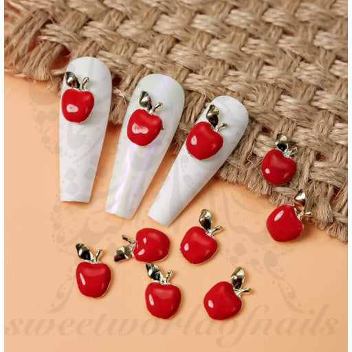 3d Apple Nail Art Decoration charms / 2pcs